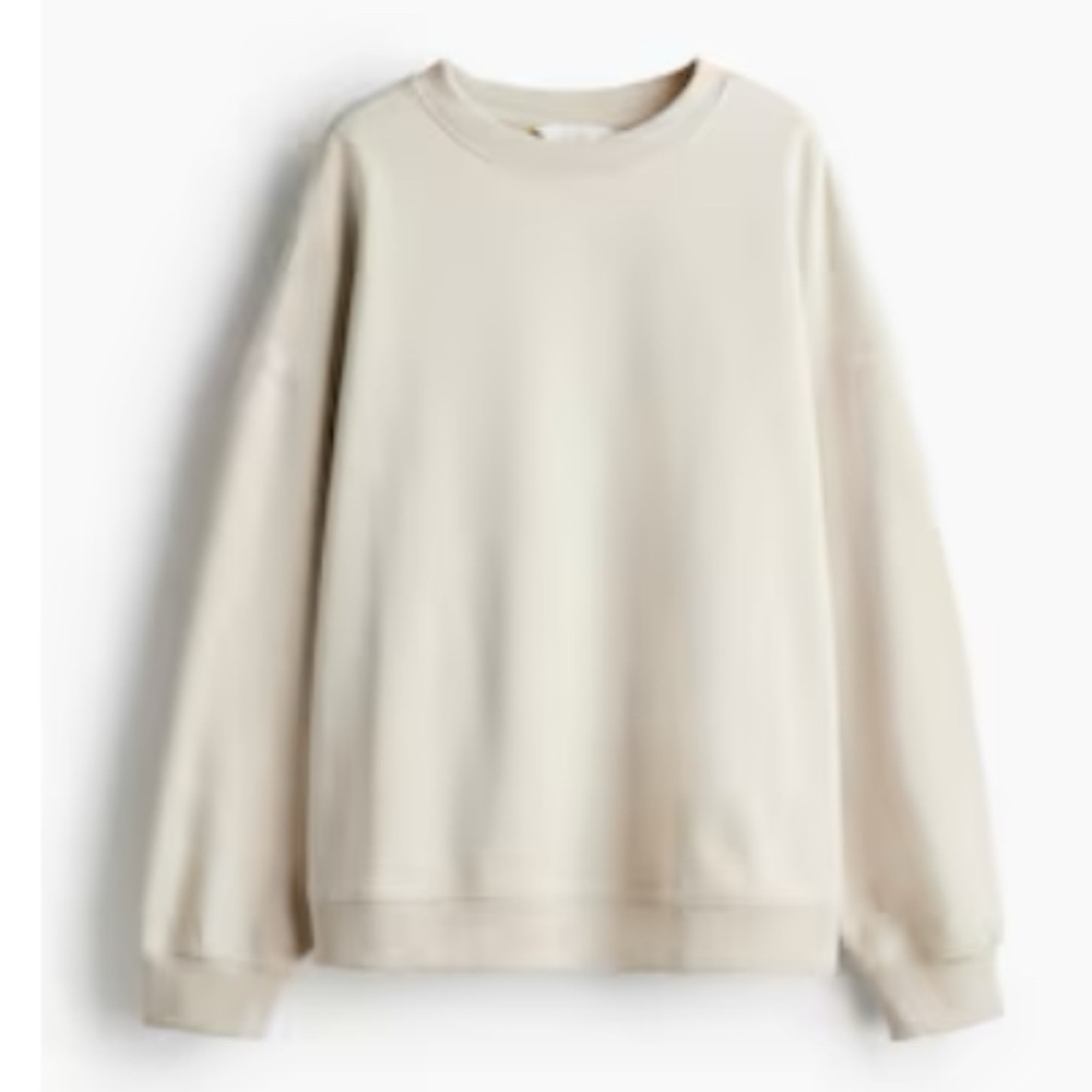 H&M Cream Oversized Crewneck Sweatshirt